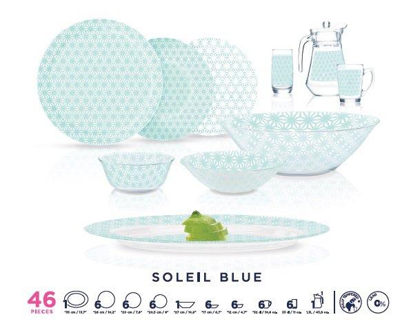 Столовый сервиз Luminarc Soleil Blue 46 предметов на 6 персон