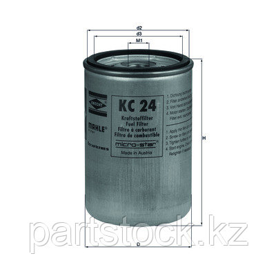 Фильтр топливный на / для RENAULT/ VOLVO, РЕНО/ ВОЛЬВО, KNECHT KC24