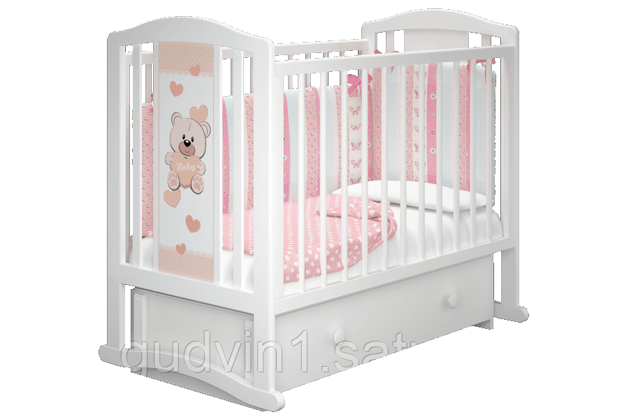 Кроватка Milano Teddi 3 (Милано Тедди) Можгинский лесокомбинат(белая,сл.кость)