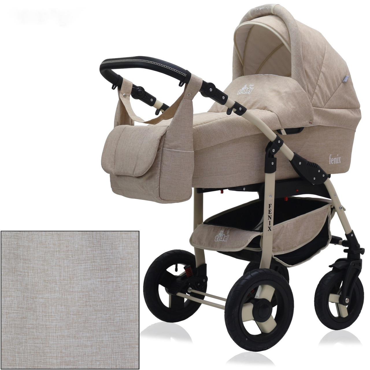 Коляска 2 в 1 FENIX PRIME Classic 06, цвет бежевый лён