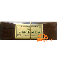 Индийский подарочный Зеленый чай в деревянной шкатулке (Super Fine Kangra Green Tea), 100 г.