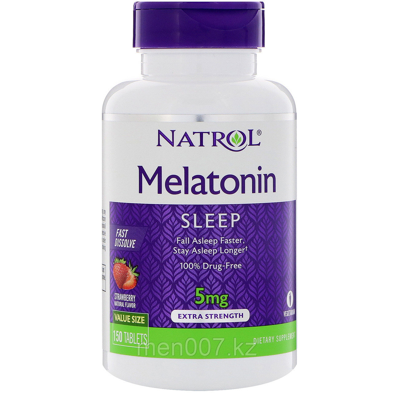 БАД Мелатонин 5 мг (150 таблеток) (с клубникой) Natrol, срок до 03/2024г.