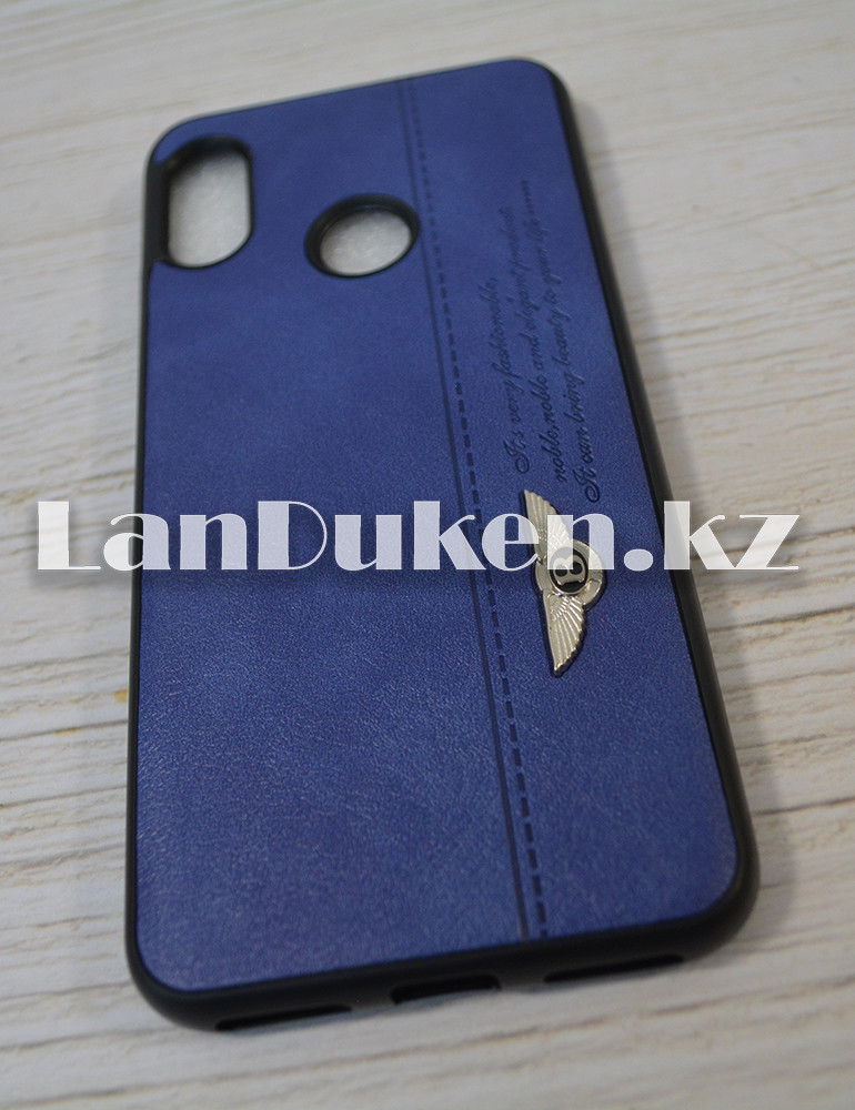 Чехол на Xiaomi A2Lite (Xiaomi Mi A2 Lite ) кожзам синий принт бентли - фото 3 - id-p59177756