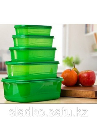 Набор контейнеров 5 шт Stay Fresh Green Container - фото 4 - id-p4200123