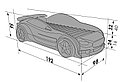 Кровать-машинка объемная (3d) EVO "Мерседес" зеленый (матрас, подсветка фар, подсветка дна, спойлер), фото 7