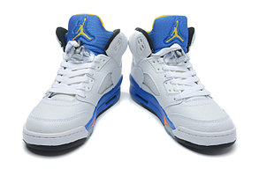  баскетбольные кроссовки Nike Air Jordan 5 Retro бело-синие Акула, фото 2