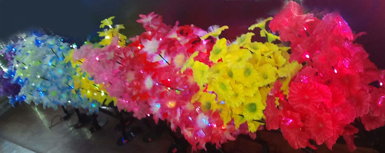 Светодиодные LED кусты, 0,8 м. Цвет; Красный, розовый, желтый, белый, синий, молочный, синий-красный