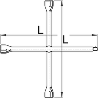 Ключ колёсный четырёхсторонний (крестовой) 213/6, фото 2