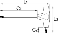 Ключ с профилем TORX с Т-образной рукояткой 193TX, фото 2