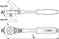 Рукоятка реверсивная с шарниром, 1/2" 190.1/1FBI, фото 2