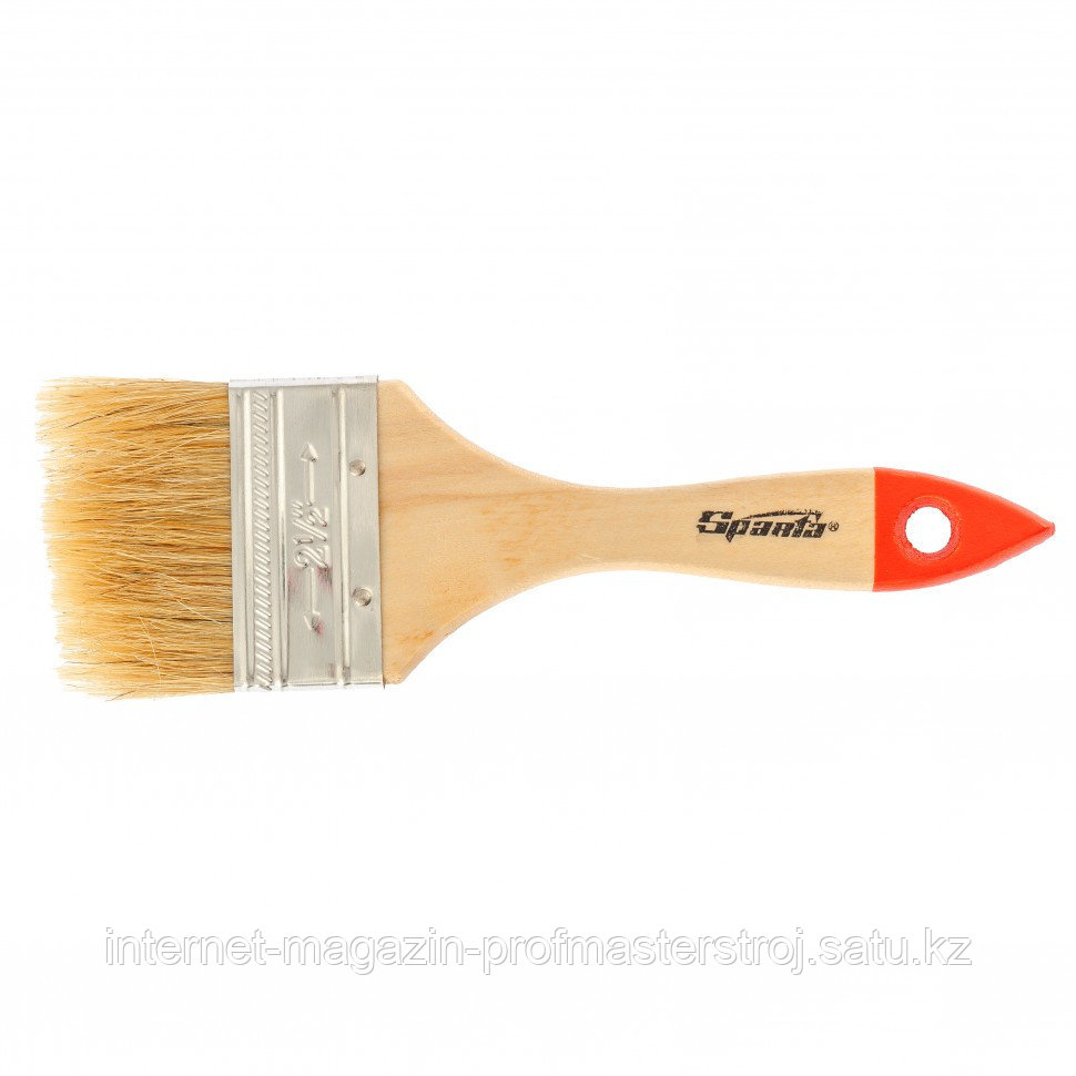 Кисть плоская SLIMLINE 2.5" (63 мм), натуральная щетина, деревянная ручка, SPARTA