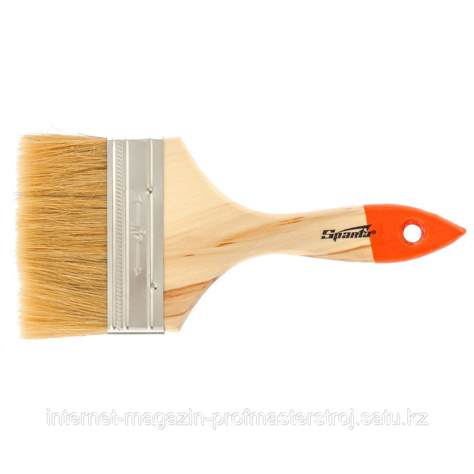 Кисть плоская SLIMLINE 4" (100 мм), натуральная щетина, деревянная ручка, SPARTA