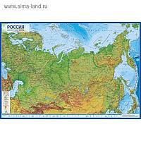 Карта Россия физическая, 101 x 70 см, 1:8.5 млн, без ламинации