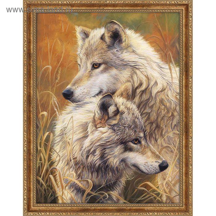 Картина стразами "Волчья нежность"