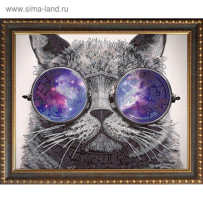 Картина стразами "Кот в очках"