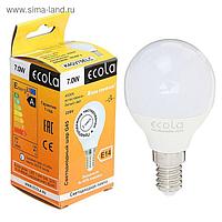 Лампа светодиодная Ecola globe, 7,0 Вт, G45,  220 В, E14, 4000 K шар, 82x45
