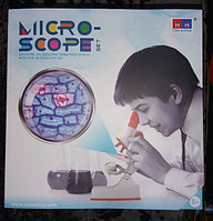 Микроскоп детский с набором для исследований, световые эффекты, работает от батареек