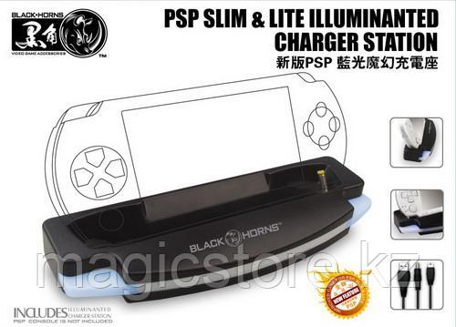 Набор аксессуаров Black Horns PSP Slim 2000/3000 Illuminanted Charger Station - фото 1 - id-p58970395