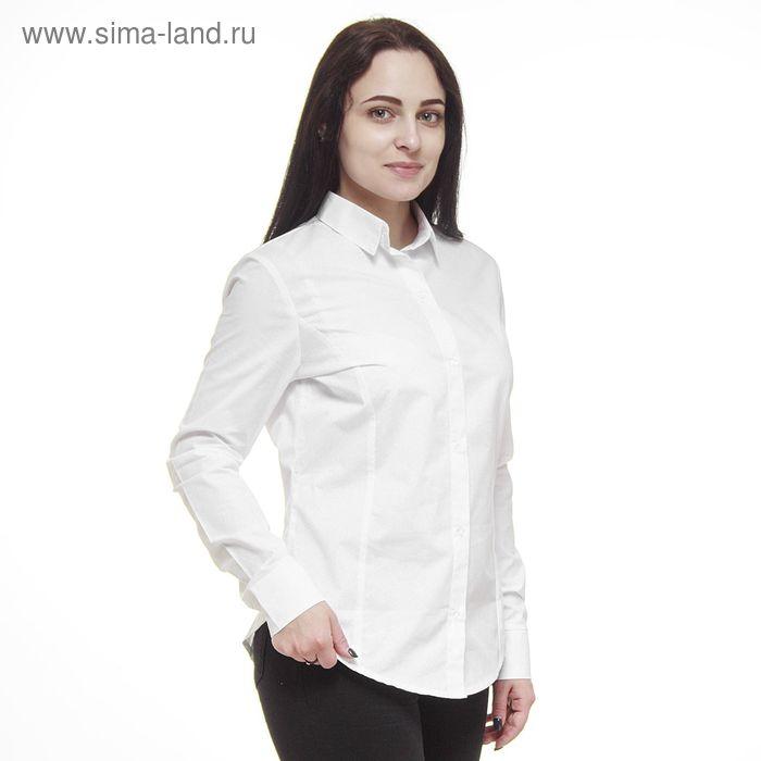 Рубашка женская с рельефами, размер 44, белый,хлопок 100%