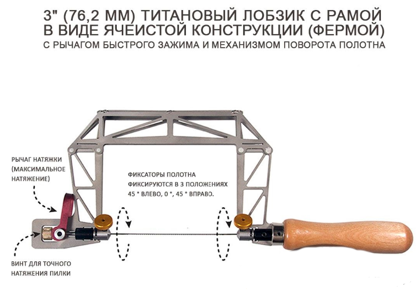 Лобзики ручные Knew Concept Titanium, глубиной реза 75мм, 125мм, 200мм - фото 2 - id-p59374690