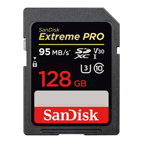Карта памяти SDXC SanDisk Extreme Pro 128GB UHS-I Card C10, U3, V30 (SDSDXXG-128G-GN4IN) R95/W90