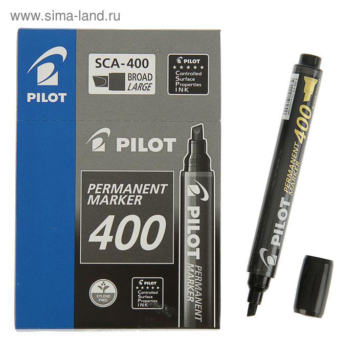 Маркер перманентный скошенный 4.0-1.0 мм Pilot Super Colour Markers чёрный SCA-400-B