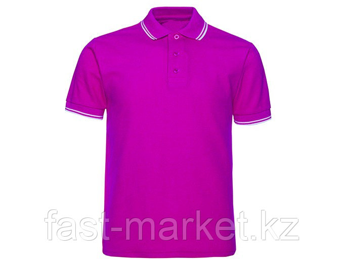 Футболка поло с полосками на вороте и рукавах, 200гр, 100% хлопок, вязка пике