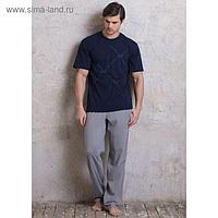Домашний комплект мужской (футболка, брюки) PDK-176 цвет темно-синий, р-р 46