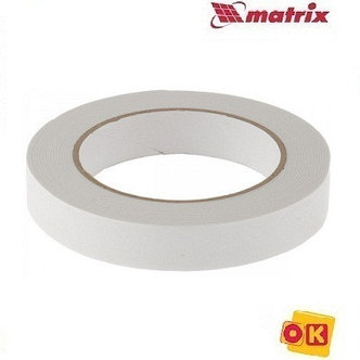 Лента клейкая, двусторонняя белая 19 мм х 5 м. MATRIX, фото 2