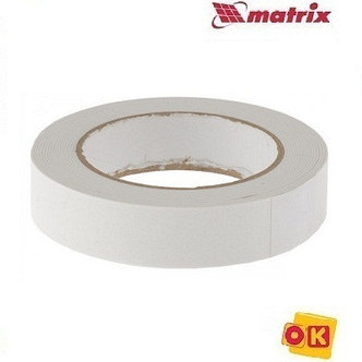 Лента клейкая, двусторонняя белая 25 мм х 5 м. MATRIX, фото 2
