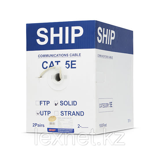 Кабель сетевой, SHIP, D105-25A, Cat.5, UTP, 25x2x1/0.51мм, PVC, 305 м в катушке