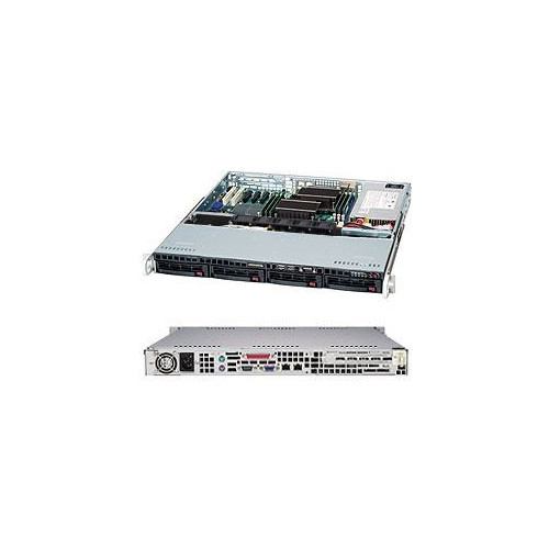 Сервер Supermicro CSE-813MFTQ-520CB/X10SLL-S (1U Rack, Pentium G3260, 1600 МГц, 3 Мб, 2 ядра, 6 шт, 1x4гб, 1x5