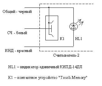 Считыватель-2 - Считыватель ключей Touch Memory, фото 2
