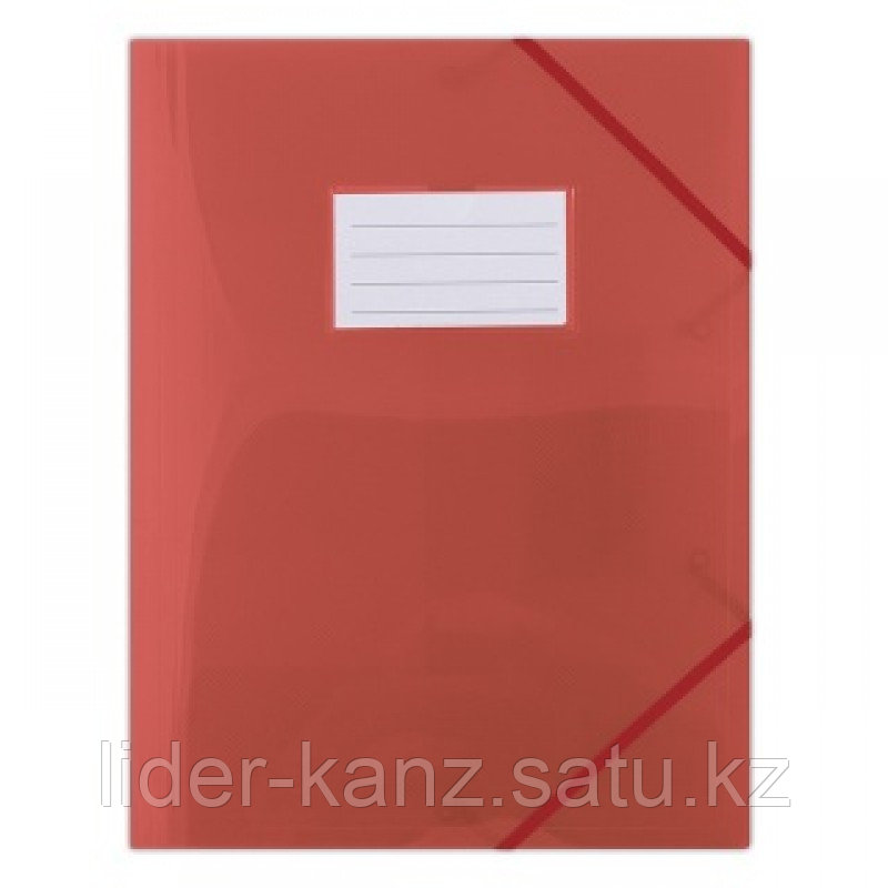 Папка с резинкой А4, 0,48мм, с визиткой, красная, пластик Donau, PBS