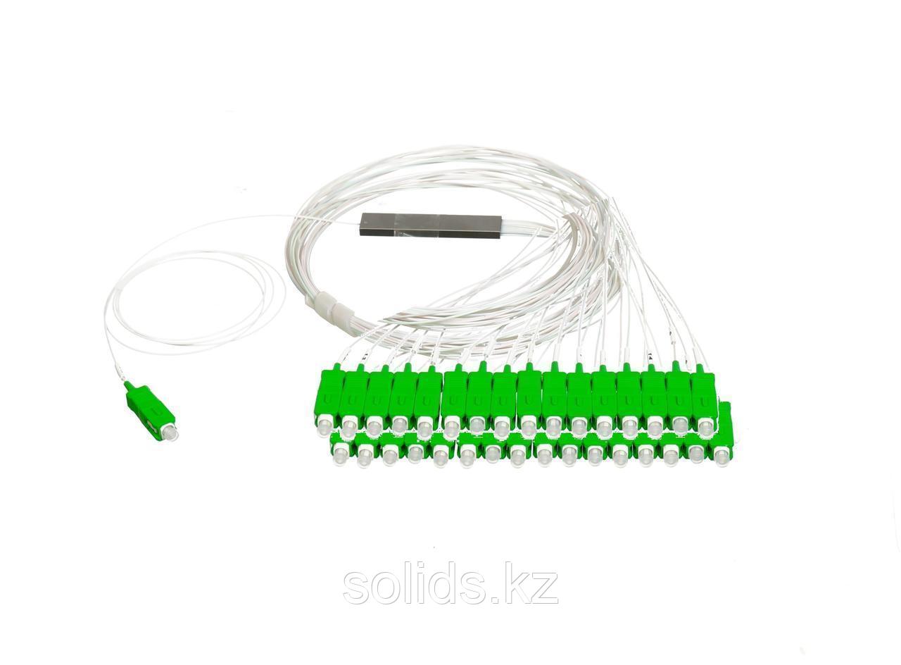 Оптический сплиттер PLC 1x2 steel tube 0,9mm 1,5m G657 SC/APC