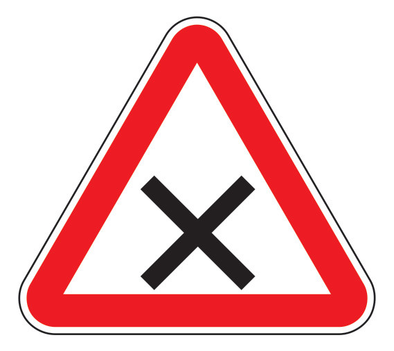 Знак 1.6 Балама жолдардың қиылысы/ Пересечение равнозначных дорог