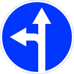 Знак 4.1.5 Тікелей немесе солға жүру/ Движение прямо или налево