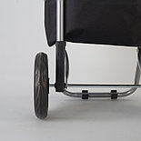 Сумка хозяйственная на колёсах «Цветы» , отдел на шнурке, цвет чёрный , фото 4