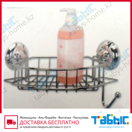 Полочка хромированная с вакуумными присосками fn-028-u1, фото 2