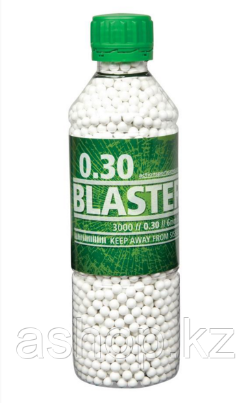 Пластиковые шарики для страйкбольного оружия ASG BB Blaster, Калибр: 6,0, 3000 шт., 0,3 г, Цвет: Белый, Упаков