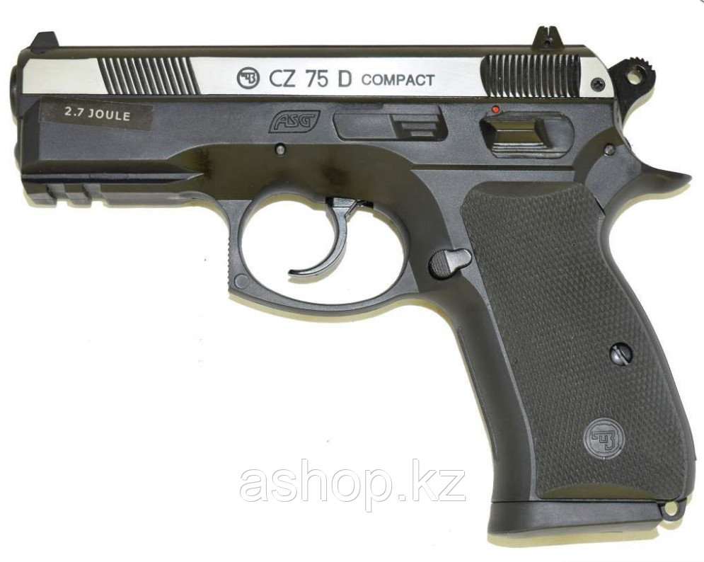 Пистолет для страйкбола ASG CZ 75D Compact silver slide, Калибр: 4,5 мм (.177, BB), Дульная энергия: 1,1 Дж, Ё