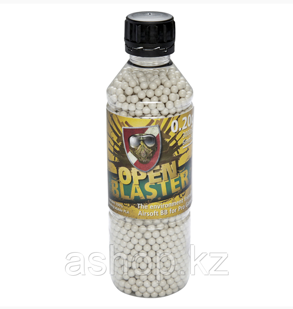 Пластиковые шарики для страйкбольного оружия ASG BB Open Blaster, Калибр: 6,0, 3000 шт., 0,20 г, Цвет: Белый,