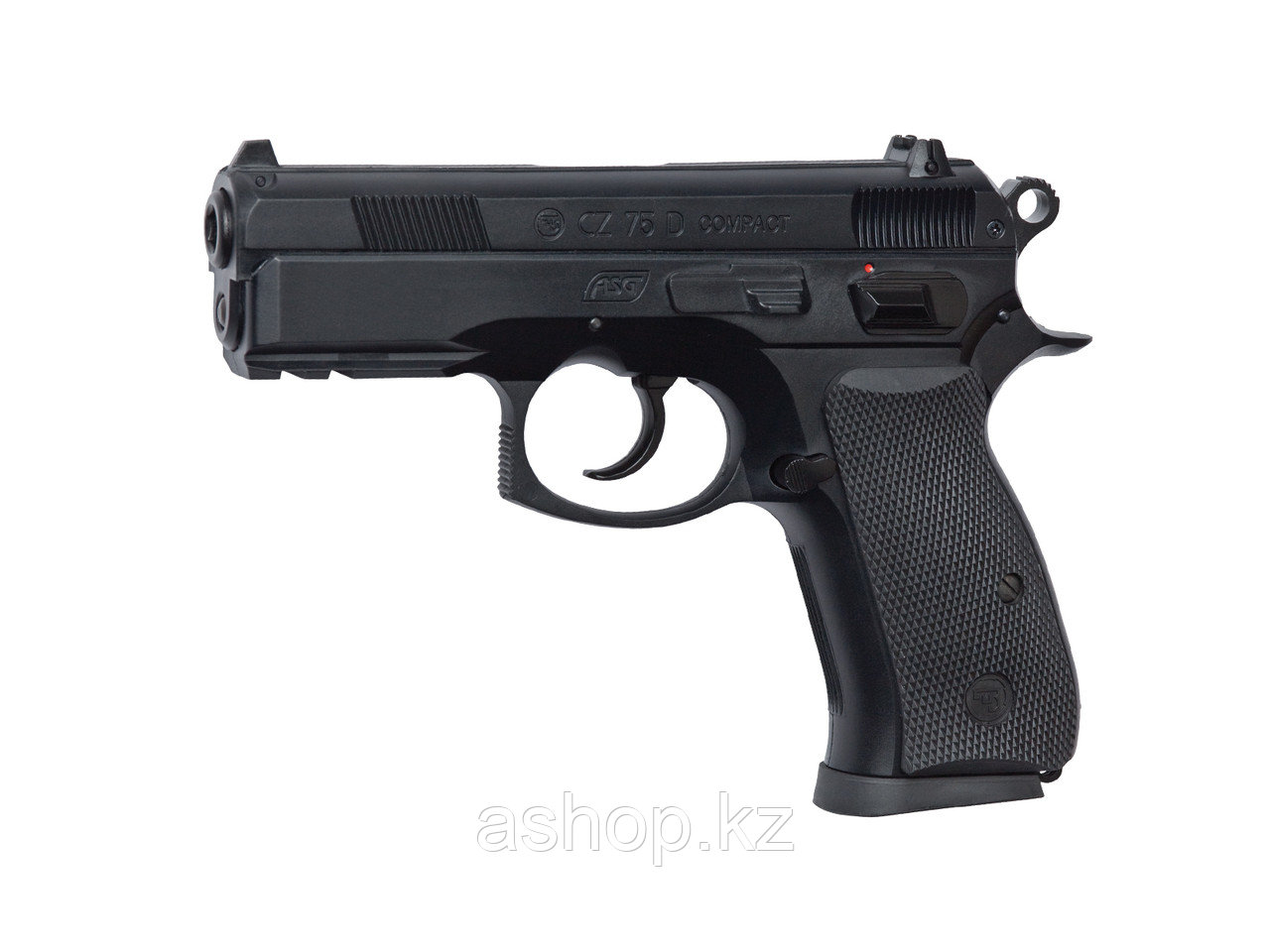 Пистолет для страйкбола ASG CZ 75D Compact, Калибр: 6,0 мм, Дульная энергия: 0,4 Дж, Ёмкость магазина (барабан