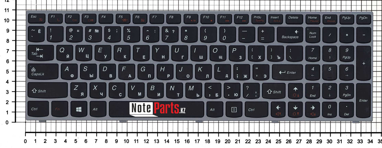 Клавиатура для ноутбука Lenovo IdeaPad B5400/ M5400, RU, черная