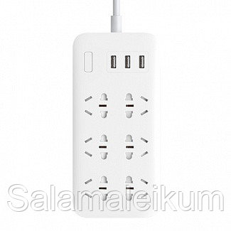Удлинитель Mi Power Strip 6 розеток и 3 USB порта White