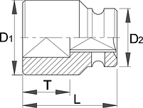 Головка ударная 1/2" четырёхгранная 231/4SQ, фото 2