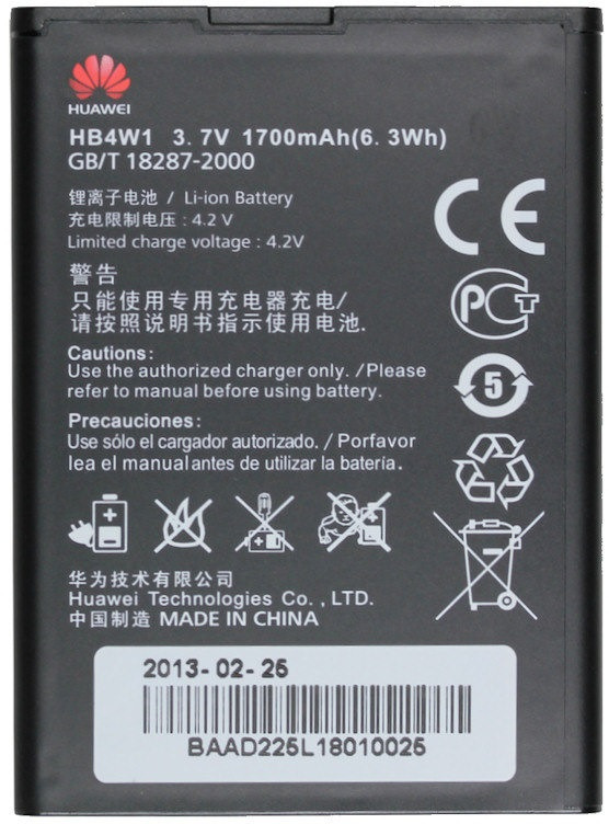Заводской аккумулятор для Huawei G526 (HB4W1, 1700mAh) - фото 2 - id-p59613509
