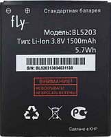 Fly IQ442 Quad Miracle 2 (BL5203, 1500 мач) үшін зауыттық қайта зарядталатын батарея