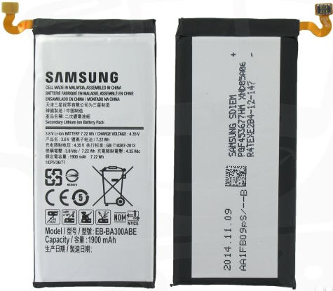 Заводской аккумулятор для Samsung Galaxy A3 SM-A300F (EB-BA300ABE, 1900mah)