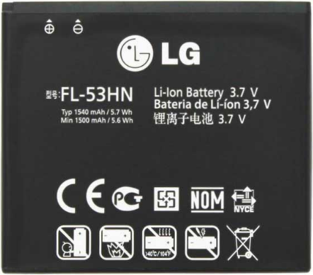 Заводской аккумулятор для LG Optimus P999 (FL-53HN, 1500mAh) - фото 1 - id-p59613732